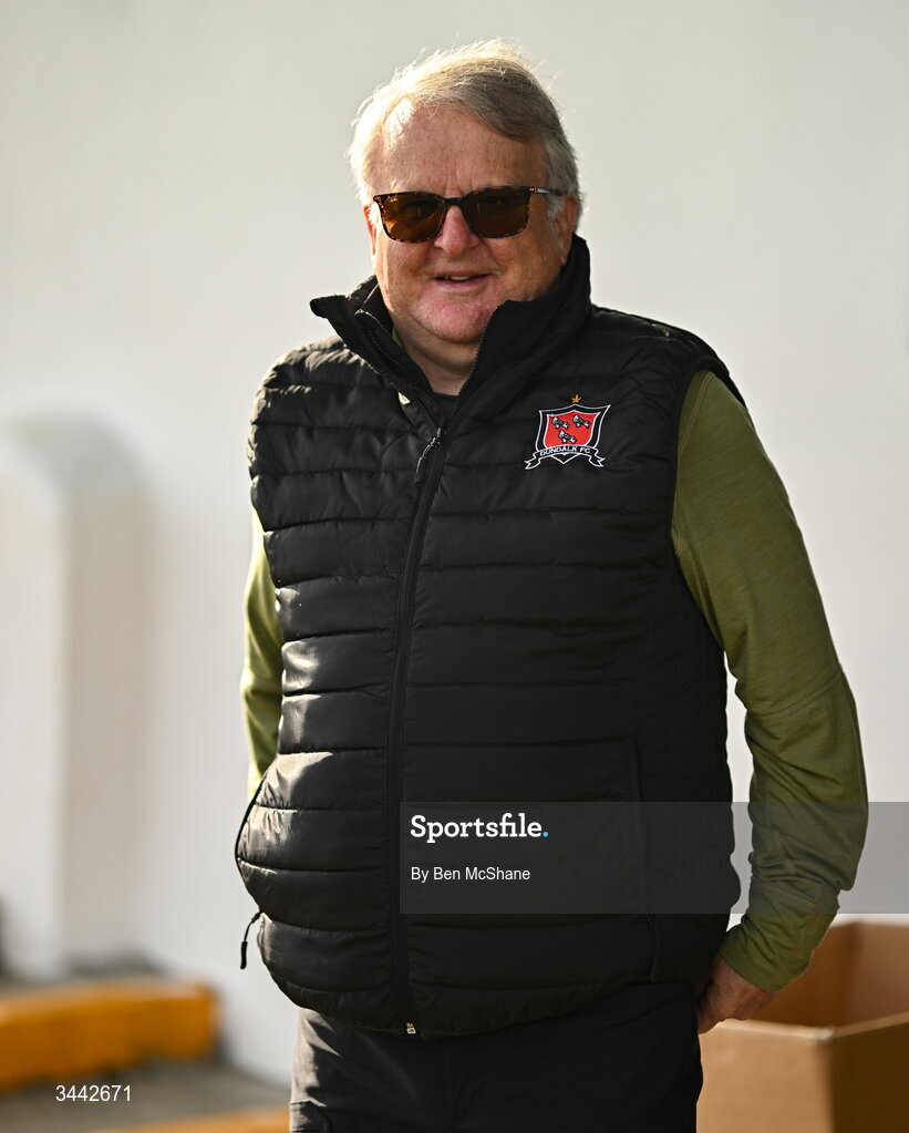 1 May 2026; Dundalk chairman Chris Clinton before the SSE Airtricity Men's Premier Division match between Dundalk and Shelbourne at Oriel Park in Dundalk, Louth. Photo by Ben McShane/Sportsfile