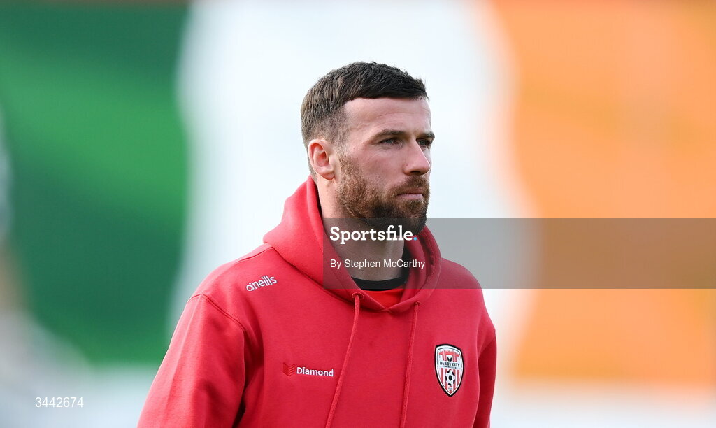 1 May 2026; Patrick McClean of Derry City before the SSE Airtricity Men's Premier Division match between Bohemians and Derry City at Dalymount Park in Dublin. Photo by Stephen McCarthy/Sportsfile