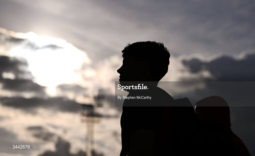 1 May 2026; James Clarke of Derry City arrives for the SSE Airtricity Men's Premier Division match between Bohemians and Derry City at Dalymount Park in Dublin. Photo by Stephen McCarthy/Sportsfile