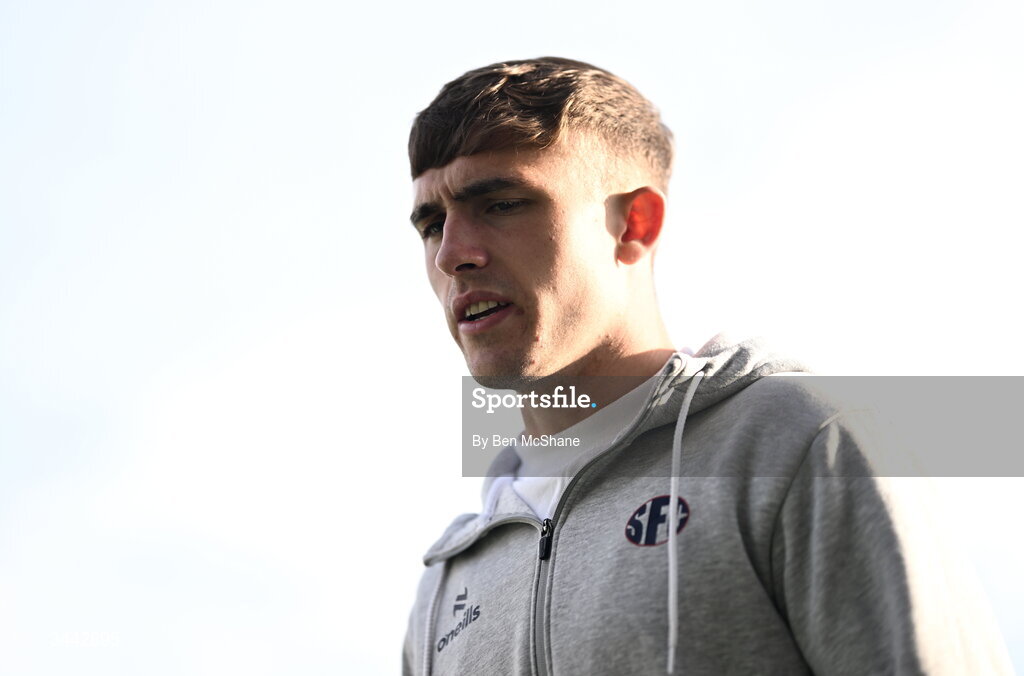 1 May 2026; Evan Caffrey of Shelbourne before the SSE Airtricity Men's Premier Division match between Dundalk and Shelbourne at Oriel Park in Dundalk, Louth. Photo by Ben McShane/Sportsfile