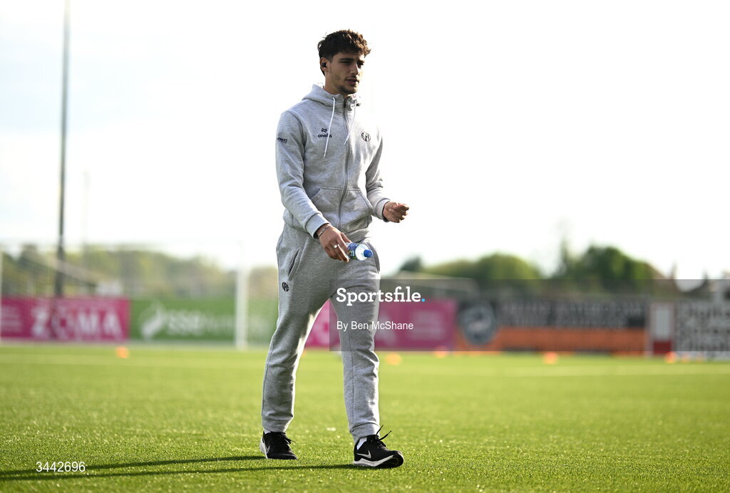 1 May 2026; Rodrigo Freitas of Shelbourne before the SSE Airtricity Men's Premier Division match between Dundalk and Shelbourne at Oriel Park in Dundalk, Louth. Photo by Ben McShane/Sportsfile