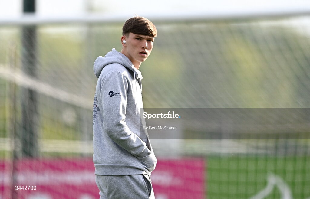 1 May 2026; James Roche of Shelbourne before the SSE Airtricity Men's Premier Division match between Dundalk and Shelbourne at Oriel Park in Dundalk, Louth. Photo by Ben McShane/Sportsfile