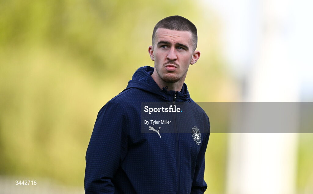 1 May 2026; Will Johnson of Waterford before the SSE Airtricity Men's Premier Division match between Shamrock Rovers and Waterford at Tallaght Stadium in Dublin. Photo by Tyler Miller/Sportsfile