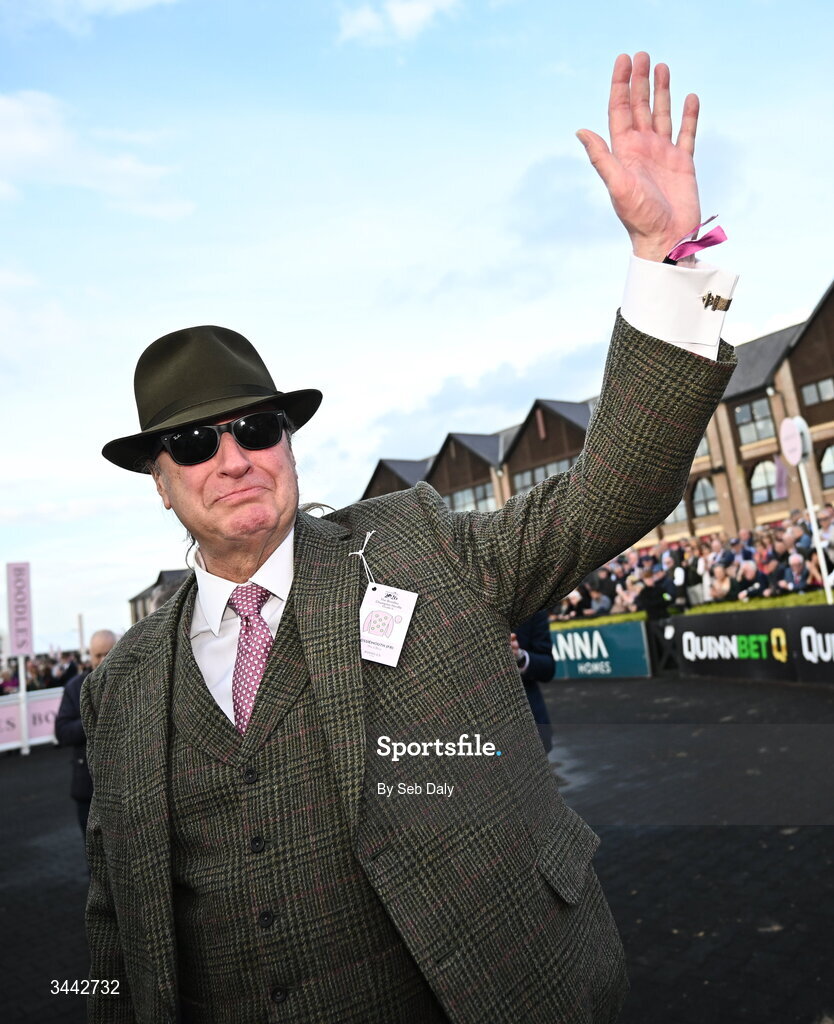1 May 2026; Owner Rich Ricci celebrates after sending out Lossiemouth to win the Boodles Champion Hurdle on day four of the Punchestown Festival at Punchestown Racecourse in Kildare. Photo by Seb Daly/Sportsfile