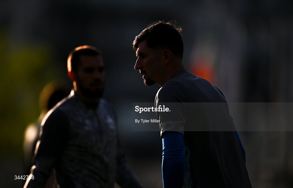 1 May 2026; Luke Heeney of Waterford before the SSE Airtricity Men's Premier Division match between Shamrock Rovers and Waterford at Tallaght Stadium in Dublin. Photo by Tyler Miller/Sportsfile