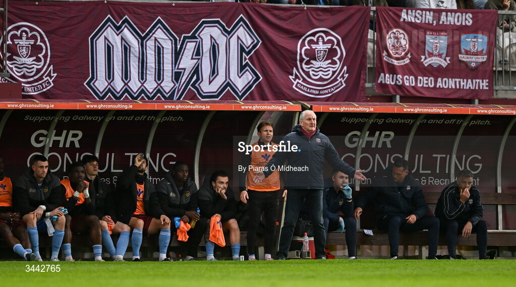 1 May 2026; Galway United manager John Caulfield during the SSE Airtricity Men's Premier Division match between Galway United and St Patrick's Athletic at Eamonn Deacy Park in Galway. Photo by Piaras Ó Mídheach/Sportsfile