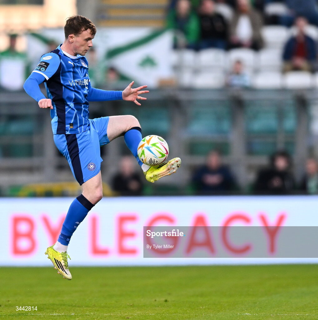 1 May 2026; Conor Carty of Waterford during the SSE Airtricity Men's Premier Division match between Shamrock Rovers and Waterford at Tallaght Stadium in Dublin. Photo by Tyler Miller/Sportsfile