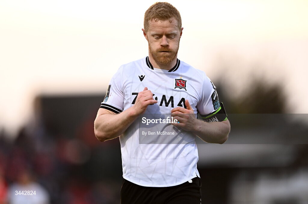 1 May 2026; Daryl Horgan of Dundalk reacts after a missed opportunity on goal during the SSE Airtricity Men's Premier Division match between Dundalk and Shelbourne at Oriel Park in Dundalk, Louth. Photo by Ben McShane/Sportsfile