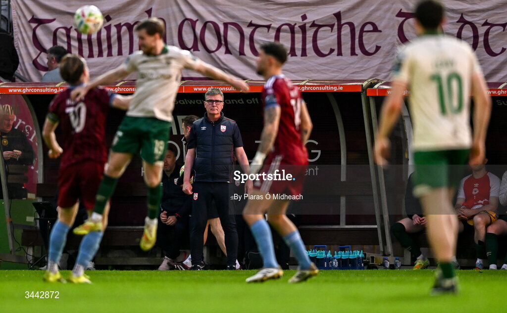 1 May 2026; St Patrick's Athletic manager Stephen Kenny during the SSE Airtricity Men's Premier Division match between Galway United and St Patrick's Athletic at Eamonn Deacy Park in Galway. Photo by Piaras Ó Mídheach/Sportsfile