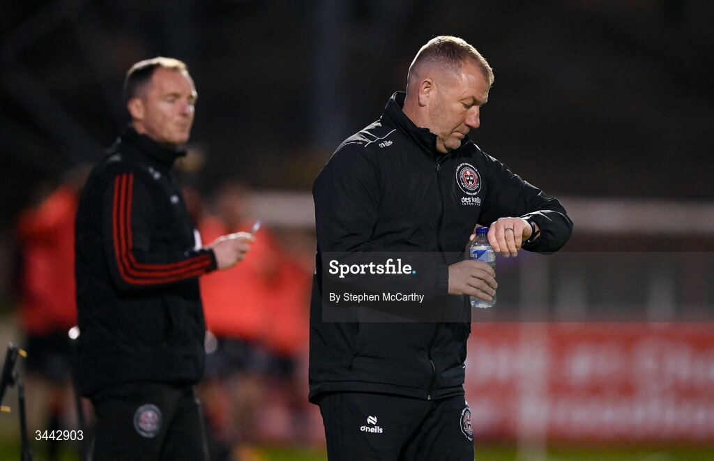 1 May 2026; Bohemians manager Alan Reynolds during the SSE Airtricity Men's Premier Division match between Bohemians and Derry City at Dalymount Park in Dublin. Photo by Stephen McCarthy/Sportsfile