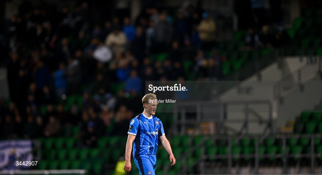 1 May 2026; Jorgen Voilas of Waterford reacts during the SSE Airtricity Men's Premier Division match between Shamrock Rovers and Waterford at Tallaght Stadium in Dublin. Photo by Tyler Miller/Sportsfile