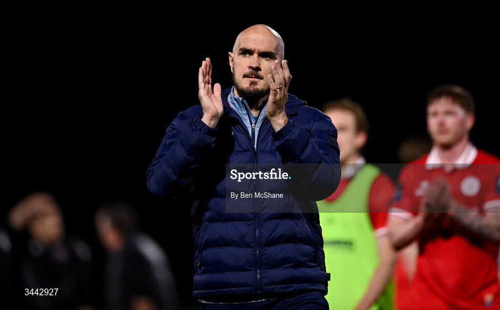 1 May 2026; Shelbourne head coach Joey O'Brien after the SSE Airtricity Men's Premier Division match between Dundalk and Shelbourne at Oriel Park in Dundalk, Louth. Photo by Ben McShane/Sportsfile