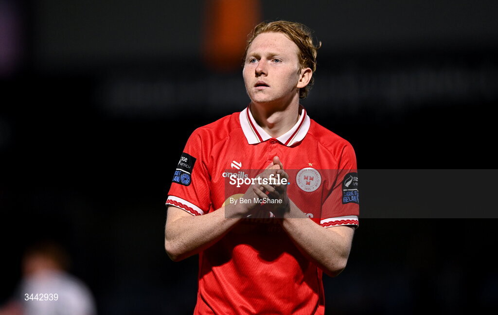 1 May 2026; Jack Henry-Francis of Shelbourne after the SSE Airtricity Men's Premier Division match between Dundalk and Shelbourne at Oriel Park in Dundalk, Louth. Photo by Ben McShane/Sportsfile