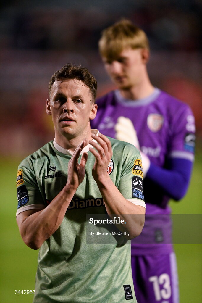 1 May 2026; Ben Doherty of Derry City after the SSE Airtricity Men's Premier Division match between Bohemians and Derry City at Dalymount Park in Dublin. Photo by Stephen McCarthy/Sportsfile