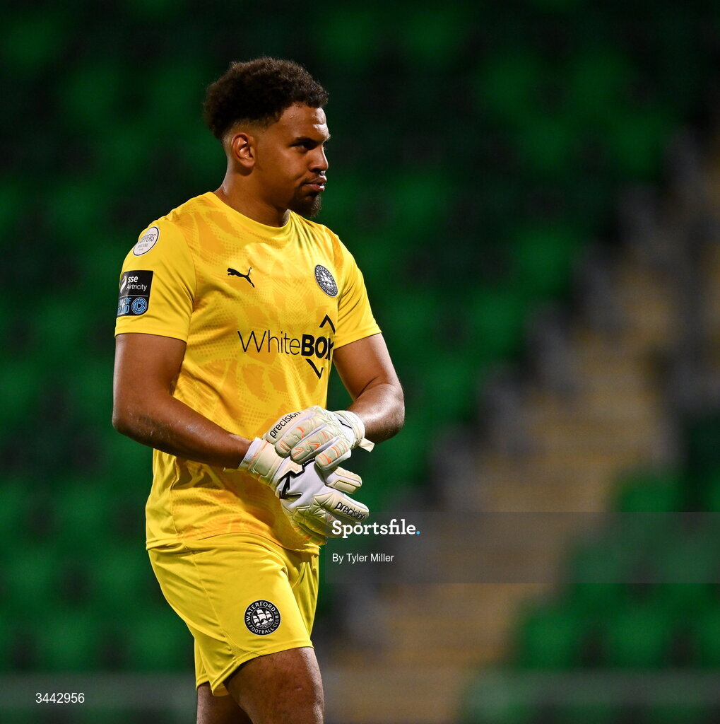1 May 2026; Waterford goalkeeper Arlo Doherty after the SSE Airtricity Men's Premier Division match between Shamrock Rovers and Waterford at Tallaght Stadium in Dublin. Photo by Tyler Miller/Sportsfile