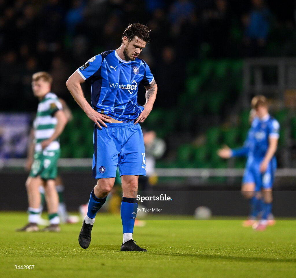 1 May 2026; Kevin Long of Waterford after the SSE Airtricity Men's Premier Division match between Shamrock Rovers and Waterford at Tallaght Stadium in Dublin. Photo by Tyler Miller/Sportsfile