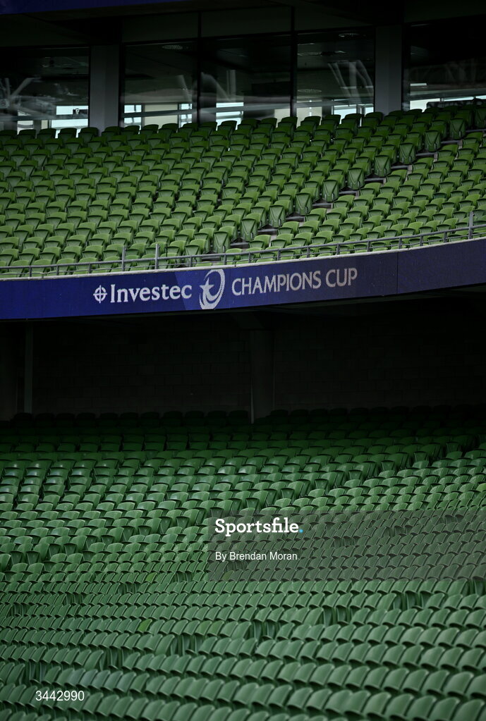 2 May 2026; A general view of the stadium before the Investec Champions Cup semi-final match between Leinster and RC Toulon at the Aviva Stadium in Dublin. Photo by Brendan Moran/Sportsfile