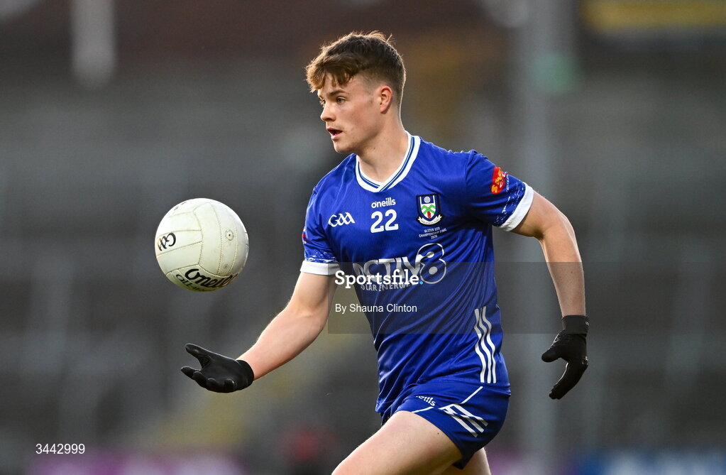 29 April 2026; Tommy Mallen of Monaghan during the Dalata Hotel Group Ulster U20 Football Championship final match between Monaghan and Tyrone at BOX-IT Athletic Grounds in Armagh. Photo by Shauna Clinton/Sportsfile