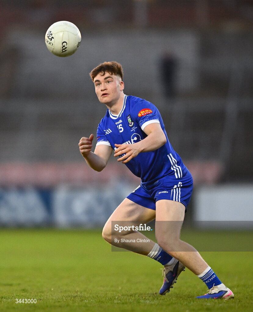 29 April 2026; Caolan Clerkin of Monaghan during the Dalata Hotel Group Ulster U20 Football Championship final match between Monaghan and Tyrone at BOX-IT Athletic Grounds in Armagh. Photo by Shauna Clinton/Sportsfile