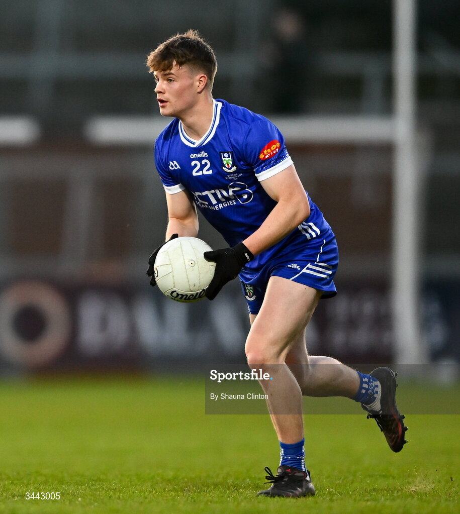 29 April 2026; Tommy Mallen of Monaghan during the Dalata Hotel Group Ulster U20 Football Championship final match between Monaghan and Tyrone at BOX-IT Athletic Grounds in Armagh. Photo by Shauna Clinton/Sportsfile