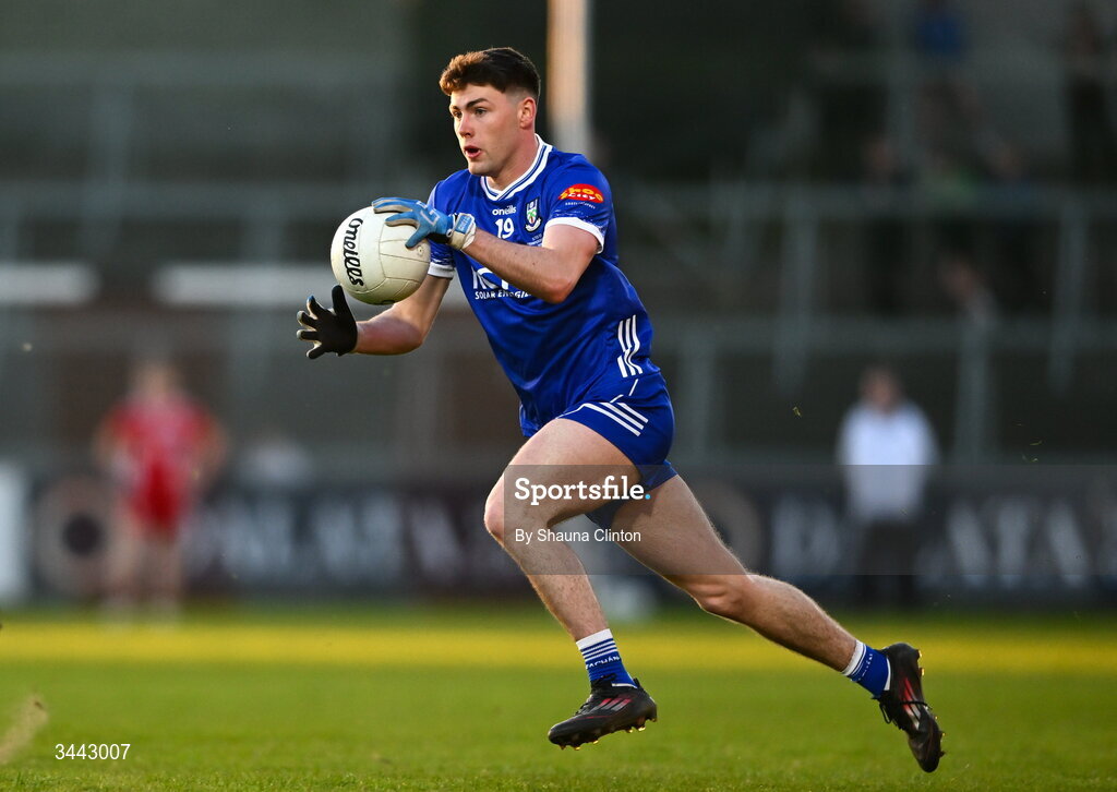 29 April 2026; Killian Kierans of Monaghan during the Dalata Hotel Group Ulster U20 Football Championship final match between Monaghan and Tyrone at BOX-IT Athletic Grounds in Armagh. Photo by Shauna Clinton/Sportsfile