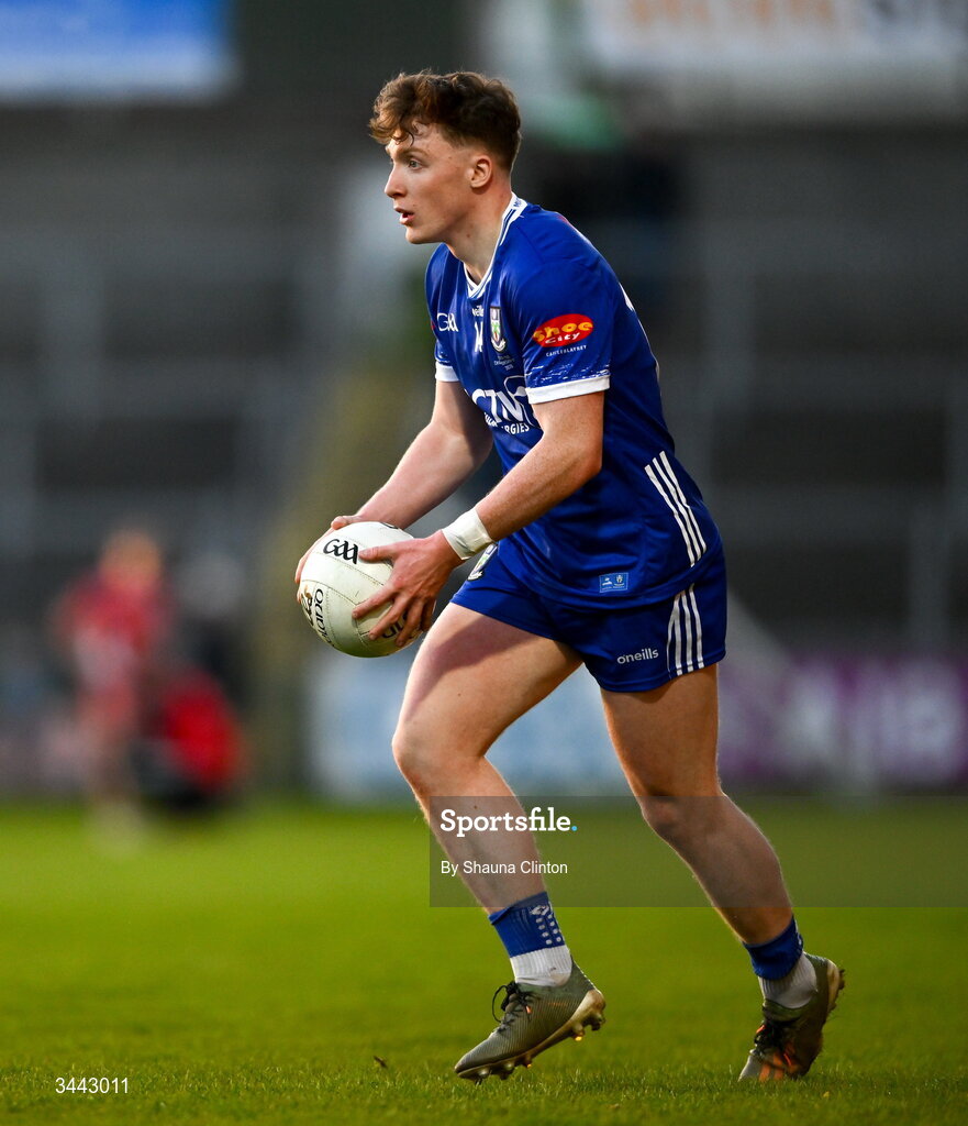 29 April 2026; Matthew Finn of Monaghan during the Dalata Hotel Group Ulster U20 Football Championship final match between Monaghan and Tyrone at BOX-IT Athletic Grounds in Armagh. Photo by Shauna Clinton/Sportsfile