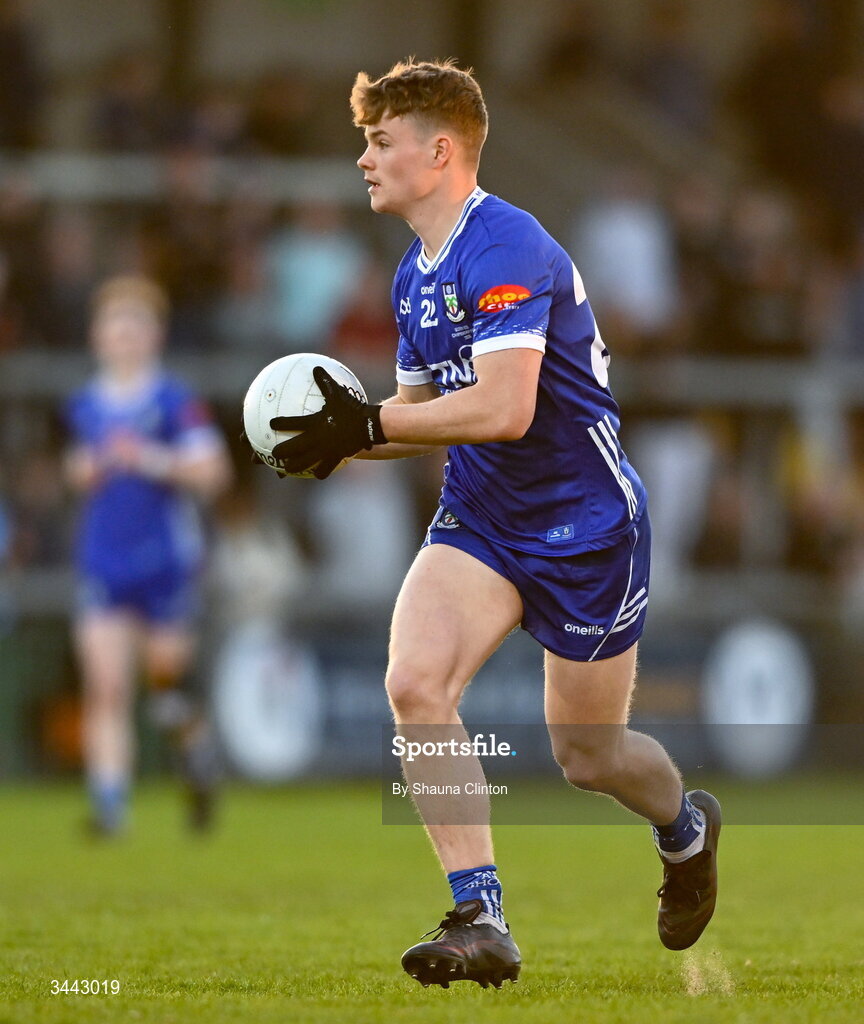 29 April 2026; Tommy Mallen of Monaghan during the Dalata Hotel Group Ulster U20 Football Championship final match between Monaghan and Tyrone at BOX-IT Athletic Grounds in Armagh. Photo by Shauna Clinton/Sportsfile