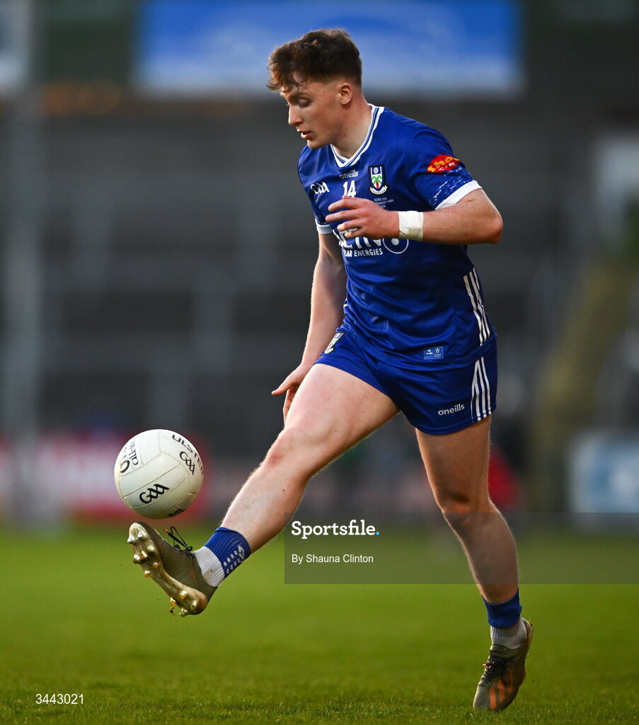 29 April 2026; Matthew Finn of Monaghan during the Dalata Hotel Group Ulster U20 Football Championship final match between Monaghan and Tyrone at BOX-IT Athletic Grounds in Armagh. Photo by Shauna Clinton/Sportsfile