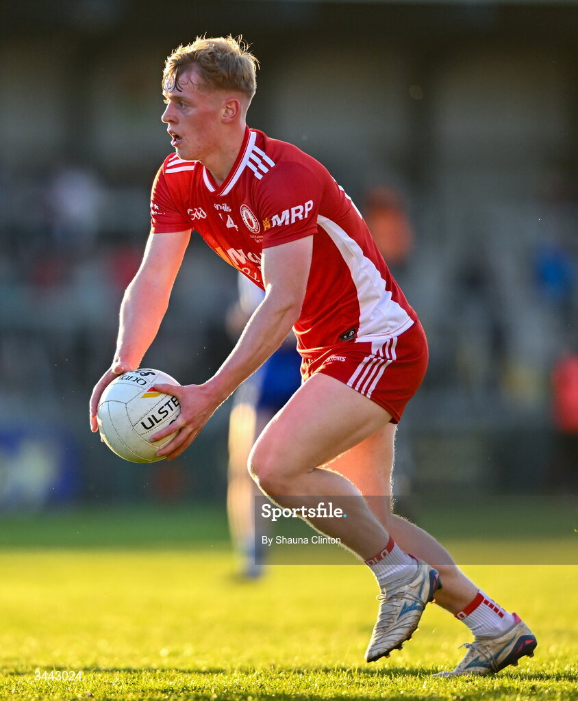 29 April 2026; Peter Colton of Tyrone during the Dalata Hotel Group Ulster U20 Football Championship final match between Monaghan and Tyrone at BOX-IT Athletic Grounds in Armagh. Photo by Shauna Clinton/Sportsfile