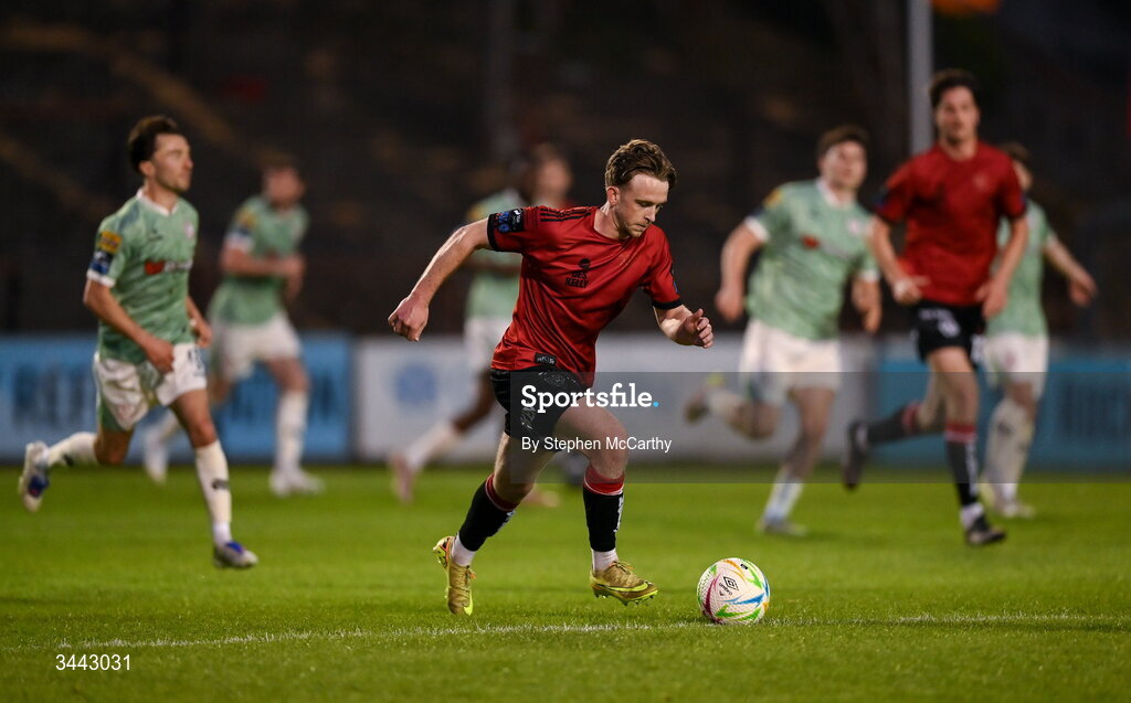 1 May 2026; Darragh Power of Bohemians during the SSE Airtricity Men's Premier Division match between Bohemians and Derry City at Dalymount Park in Dublin. Photo by Stephen McCarthy/Sportsfile