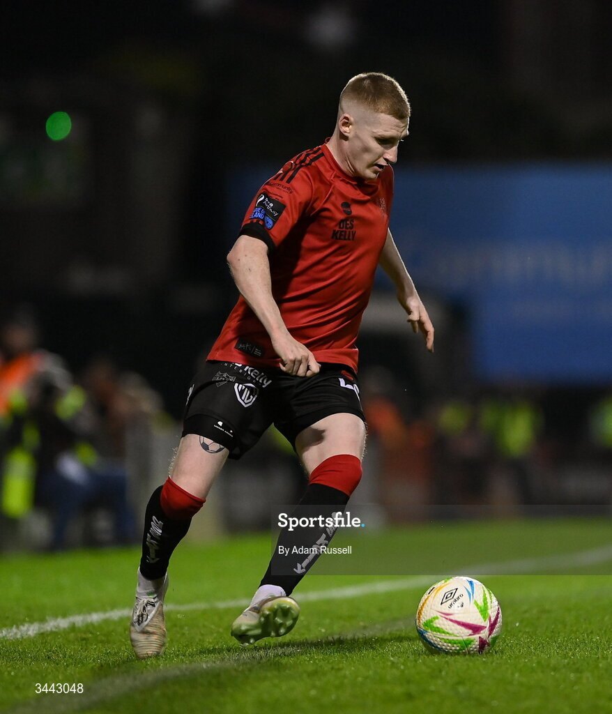 1 May 2026; Ross Tierney of Bohemians during the SSE Airtricity Men's Premier Division match between Bohemians and Derry City at Dalymount Park in Dublin. Photo by Adam Russell/Sportsfile