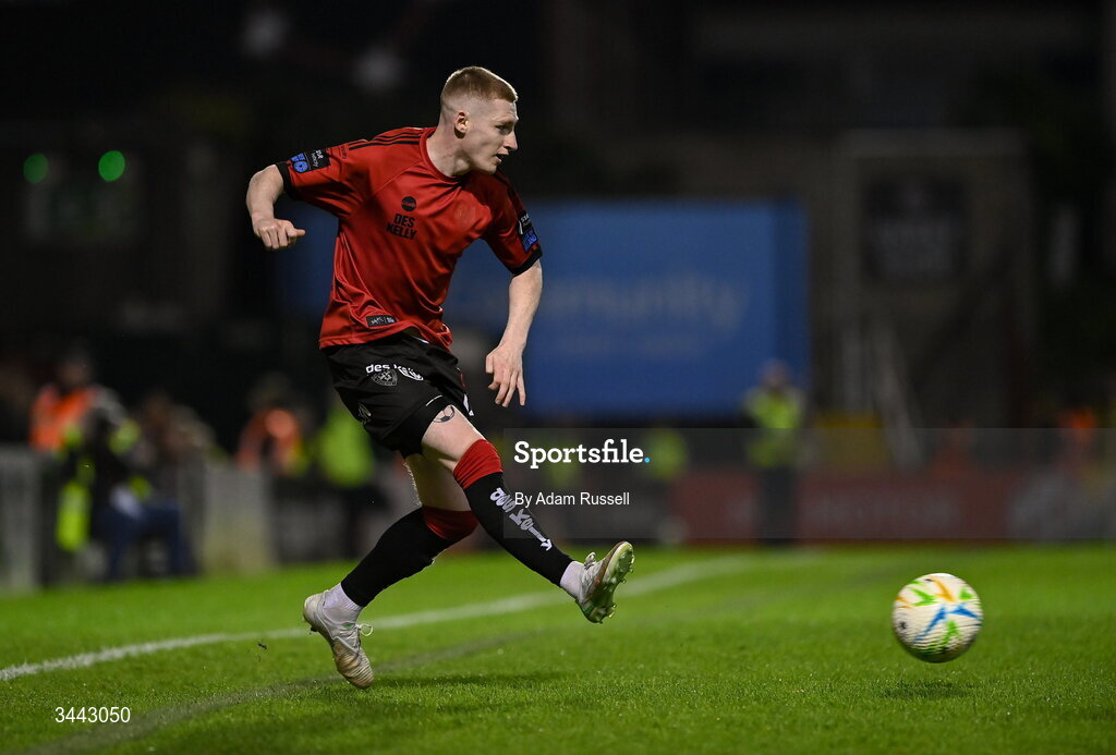 1 May 2026; Ross Tierney of Bohemians during the SSE Airtricity Men's Premier Division match between Bohemians and Derry City at Dalymount Park in Dublin. Photo by Adam Russell/Sportsfile
