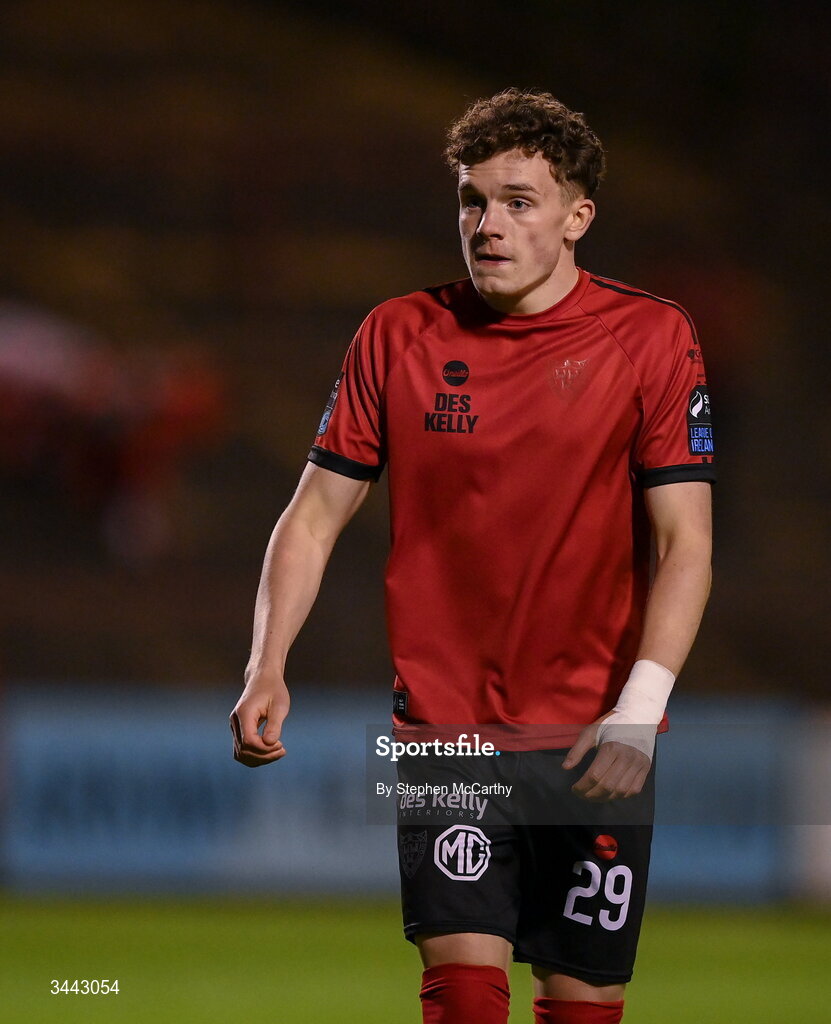 1 May 2026; Josh Harpur of Bohemians during the SSE Airtricity Men's Premier Division match between Bohemians and Derry City at Dalymount Park in Dublin. Photo by Stephen McCarthy/Sportsfile