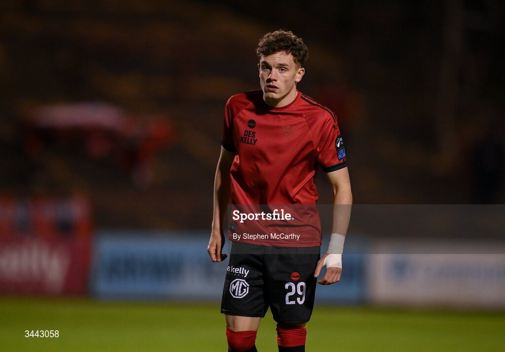 1 May 2026; Josh Harpur of Bohemians during the SSE Airtricity Men's Premier Division match between Bohemians and Derry City at Dalymount Park in Dublin. Photo by Stephen McCarthy/Sportsfile