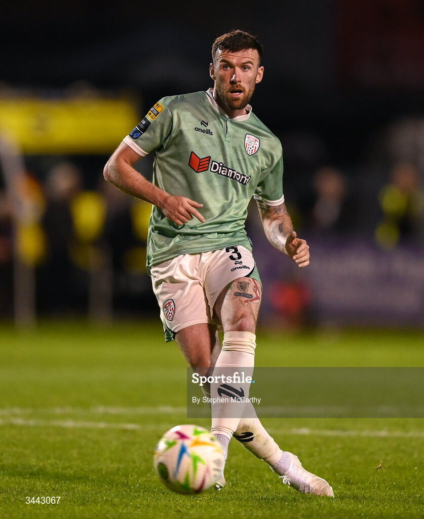 1 May 2026; Patrick McClean of Derry City during the SSE Airtricity Men's Premier Division match between Bohemians and Derry City at Dalymount Park in Dublin. Photo by Stephen McCarthy/Sportsfile