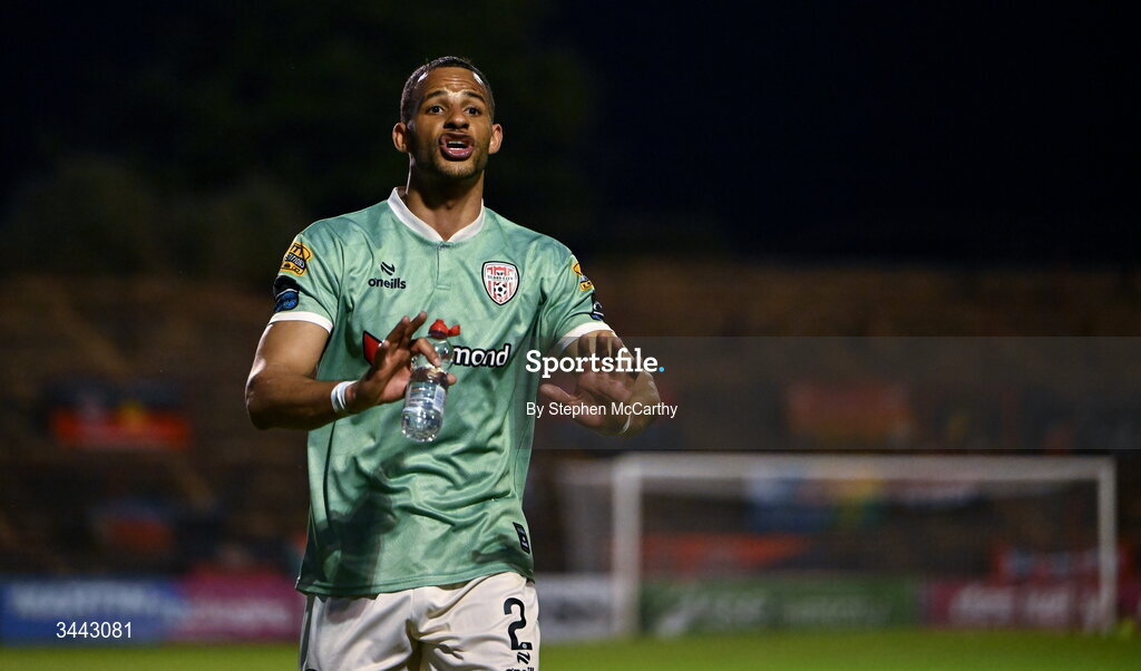 1 May 2026; Barry Cotter of Derry City during the SSE Airtricity Men's Premier Division match between Bohemians and Derry City at Dalymount Park in Dublin. Photo by Stephen McCarthy/Sportsfile