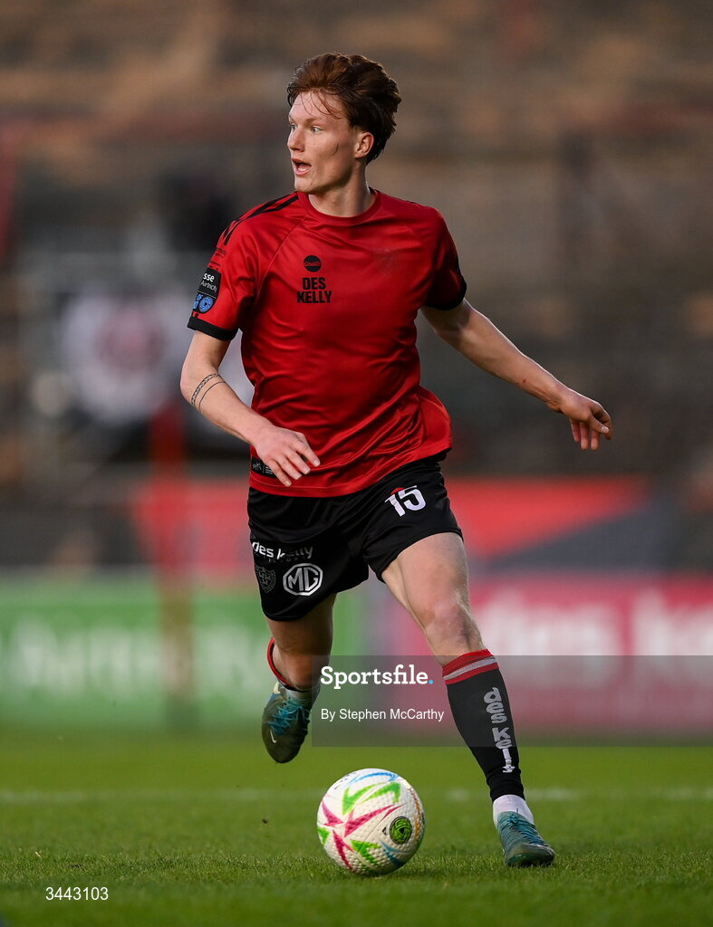 1 May 2026; Senan Mullen of Bohemians during the SSE Airtricity Men's Premier Division match between Bohemians and Derry City at Dalymount Park in Dublin. Photo by Stephen McCarthy/Sportsfile