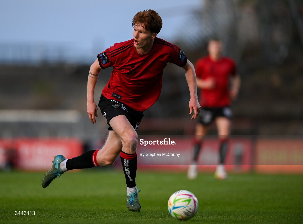 1 May 2026; Senan Mullen of Bohemians during the SSE Airtricity Men's Premier Division match between Bohemians and Derry City at Dalymount Park in Dublin. Photo by Stephen McCarthy/Sportsfile