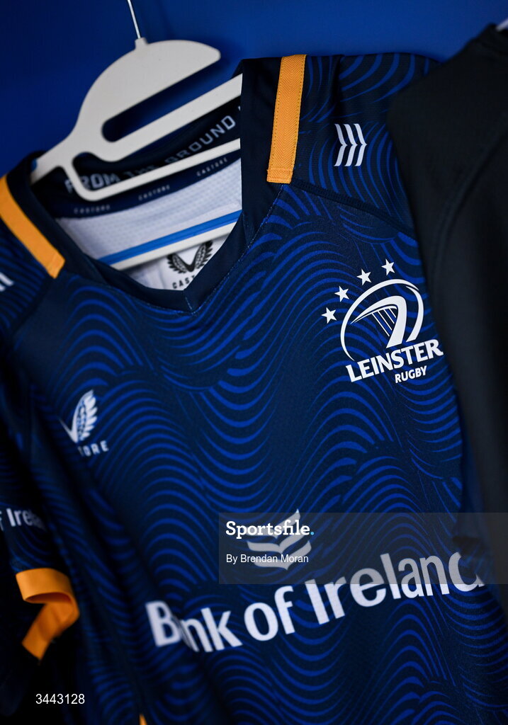 2 May 2026; The jersey of Garry Ringrose in the Leinster dressingroom before the Investec Champions Cup semi-final match between Leinster and RC Toulon at the Aviva Stadium in Dublin. Photo by Brendan Moran/Sportsfile