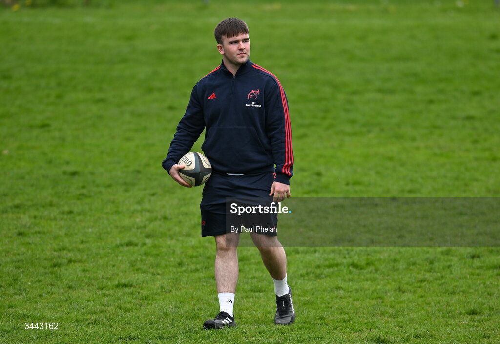 2 May 2026; Ewan Kennedy of Munster before the IRFU Men's Junior Interprovincials Round 2 match between Munster and Leinster at DLSP FC in Kiltiernan, Dublin. Photo by Paul Phelan/Sportsfile