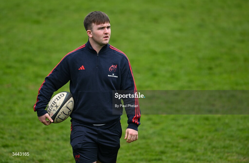 2 May 2026; Ewan Kennedy of Munster before the IRFU Men's Junior Interprovincials Round 2 match between Munster and Leinster at DLSP FC in Kiltiernan, Dublin. Photo by Paul Phelan/Sportsfile