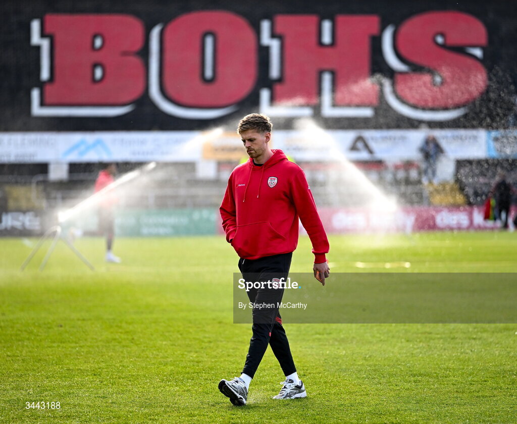 1 May 2026; Rob Slevin of Derry City before the SSE Airtricity Men's Premier Division match between Bohemians and Derry City at Dalymount Park in Dublin. Photo by Stephen McCarthy/Sportsfile