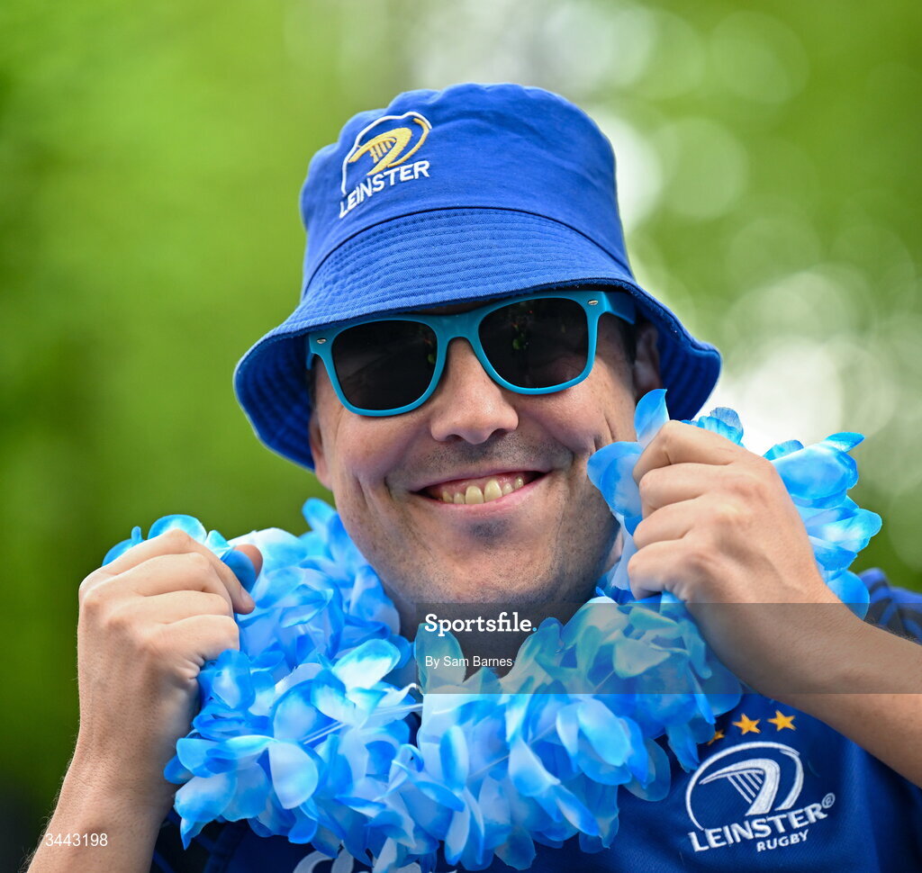 2 May 2026; Leinster supporter David Duggan, from Rathfarnham, in Dublin before the Investec Champions Cup semi-final match between Leinster and RC Toulon at the Aviva Stadium in Dublin. Photo by Sam Barnes/Sportsfile