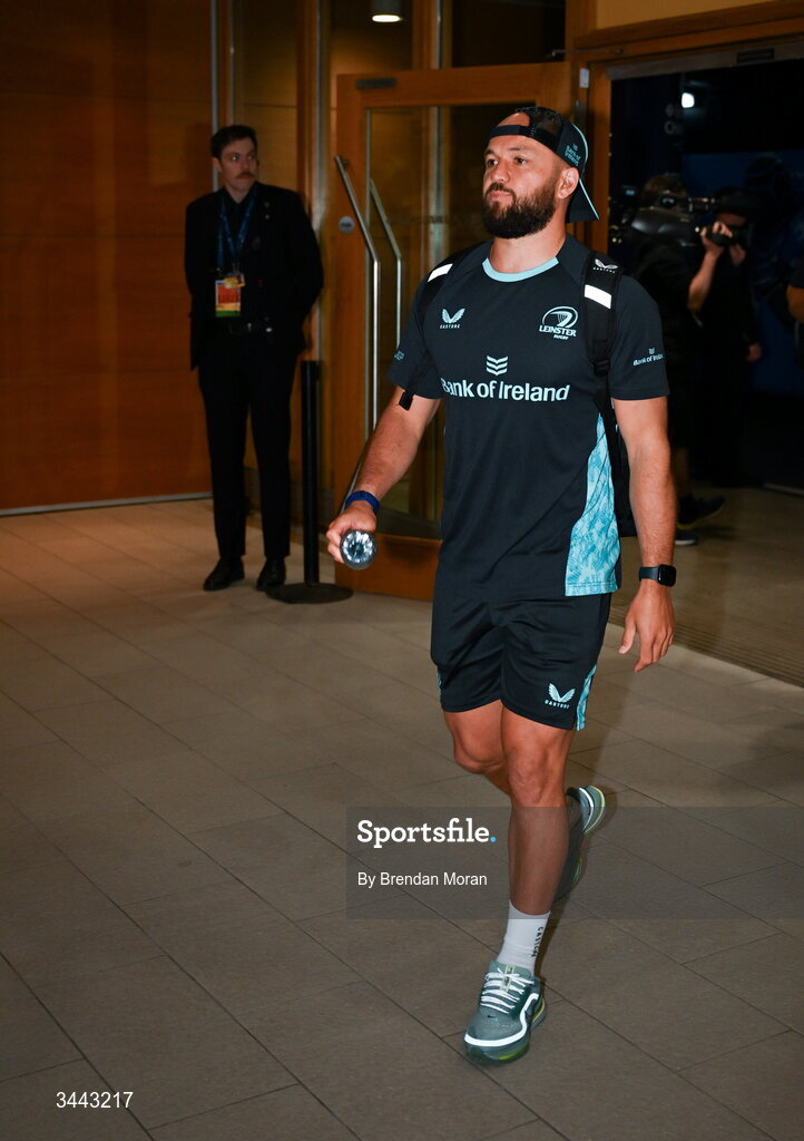 2 May 2026; Jamison Gibson-Park of Leinster arrives before the Investec Champions Cup semi-final match between Leinster and RC Toulon at the Aviva Stadium in Dublin. Photo by Brendan Moran/Sportsfile