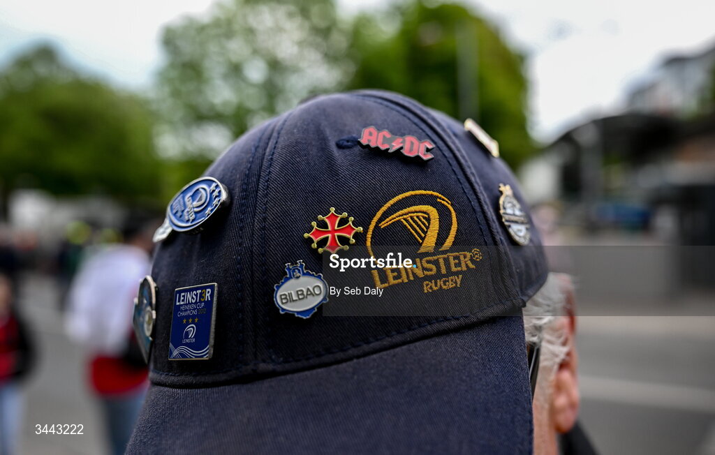 2 May 2026; A detailed view of a Leinster supporters hat before the Investec Champions Cup semi-final match between Leinster and RC Toulon at the Aviva Stadium in Dublin. Photo by Seb Daly/Sportsfile