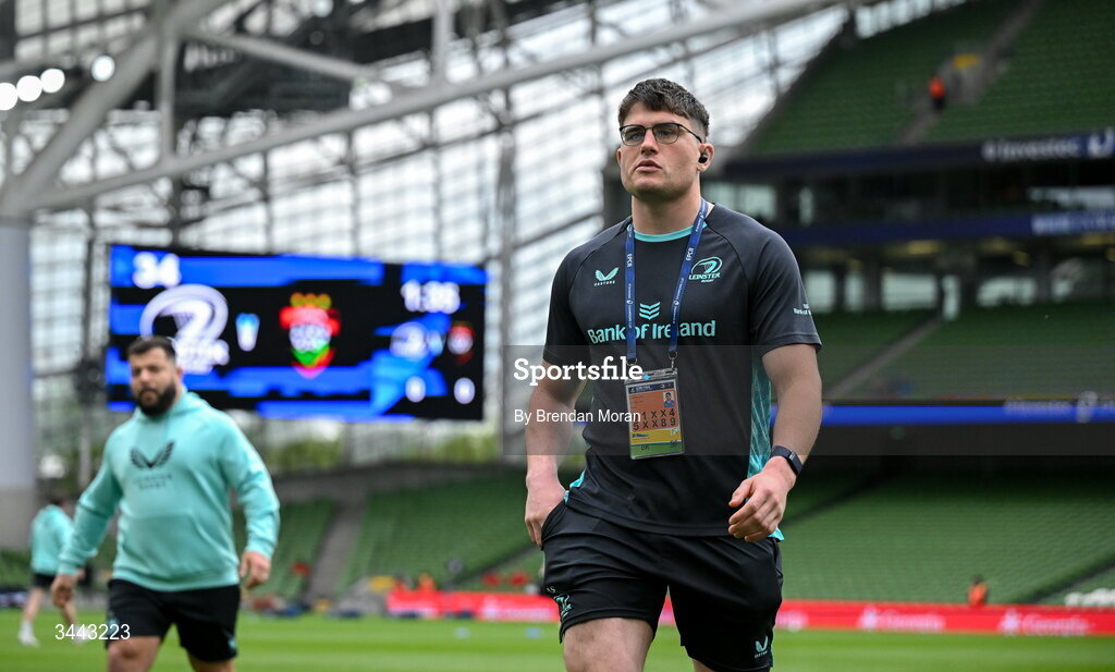 2 May 2026; Alex Soroka of Leinster before the Investec Champions Cup semi-final match between Leinster and RC Toulon at the Aviva Stadium in Dublin. Photo by Brendan Moran/Sportsfile