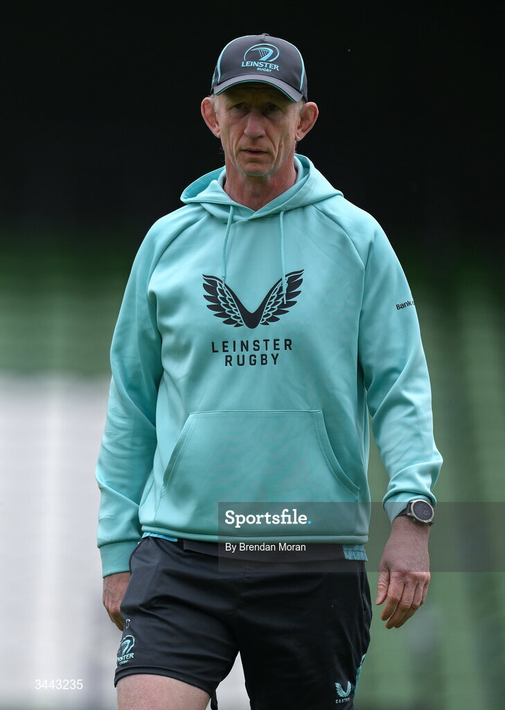 2 May 2026; Leinster head coach Leo Cullen before the Investec Champions Cup semi-final match between Leinster and RC Toulon at the Aviva Stadium in Dublin. Photo by Brendan Moran/Sportsfile
