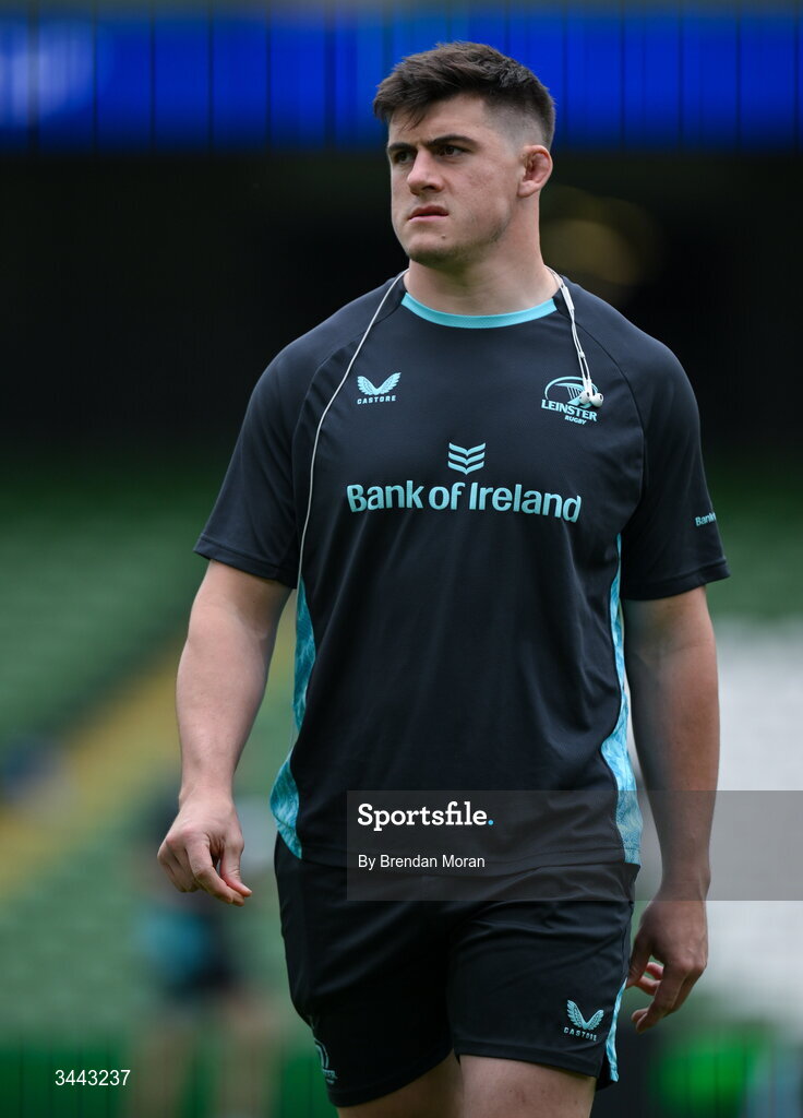 2 May 2026; Dan Sheehan of Leinster before the Investec Champions Cup semi-final match between Leinster and RC Toulon at the Aviva Stadium in Dublin. Photo by Brendan Moran/Sportsfile