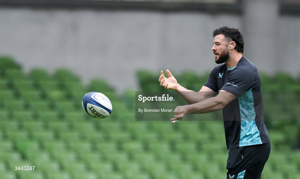 2 May 2026; Robbie Henshaw of Leinster before the Investec Champions Cup semi-final match between Leinster and RC Toulon at the Aviva Stadium in Dublin. Photo by Brendan Moran/Sportsfile