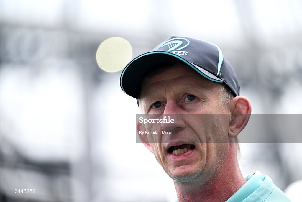 2 May 2026; Leinster head coach Leo Cullen before the Investec Champions Cup semi-final match between Leinster and RC Toulon at the Aviva Stadium in Dublin. Photo by Brendan Moran/Sportsfile